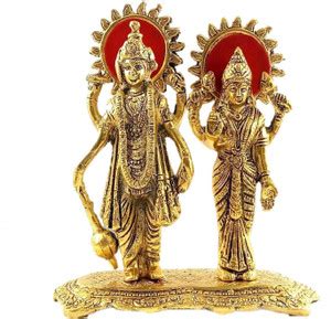 salvusappsolutions Divinely Crafted Metal Lord Vishnu and Goddess Laxmi ...