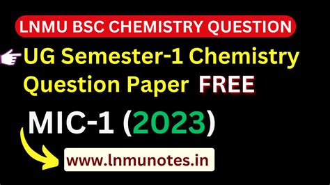 LNMU BSC Chemistry Semester 1 Question Paper (MIC-1) PDF Download (2023)