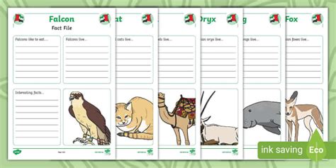 UAE Animals Fact File Activity (teacher made) - Twinkl