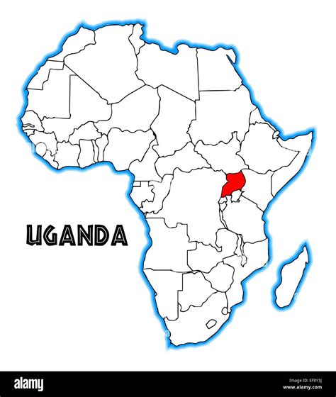 Map Of Africa Highlighting Uganda