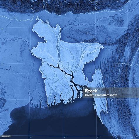 Bangladesh Topographic Map Stock Photo - Download Image Now - Bangladesh, Map, Brahmaputra River ...