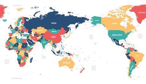 Colored World Map with Names 的图像结果