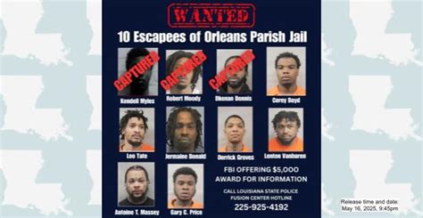 Louisiana Authorities Continue Statewide Manhunt for Escaped Orleans ...