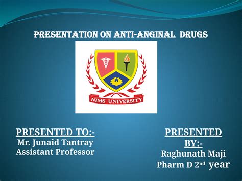 Anti-anginal drugs, pathophysiology, their mechanism of action and adverse effects | PPTX