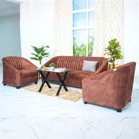 Rent 5 Seater Mocha American Sofa Set in Pune | RentalFurniture.in