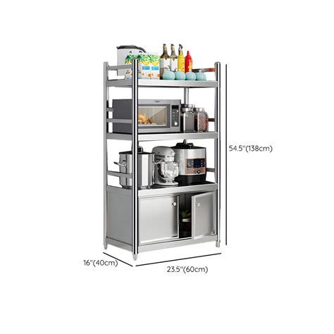 Industrial Stainless Steel Baker's Rack with Cabinets Silver Baker's ...