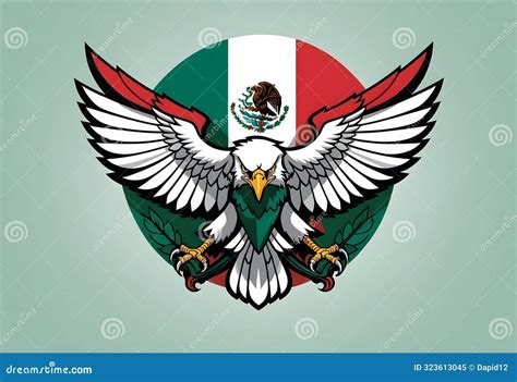 A Minimalist Vector Design of Mexican Flag with an Eagle Open Its Wings ...