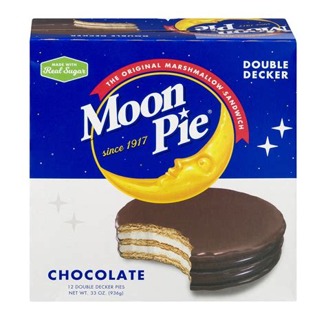 Moon Pie Original Double Decker Chocolate Marshmallow Sandwich Snack, 2 ...