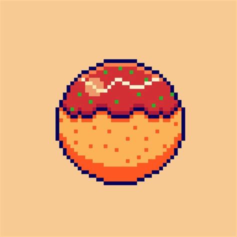 Pixel art Takoyaki design de ativos de jogo | Vetor Premium