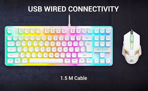 Ant Esports MK700 V2 Membrane TKL Wired Gaming Keyboard, 87 UV Coated ...