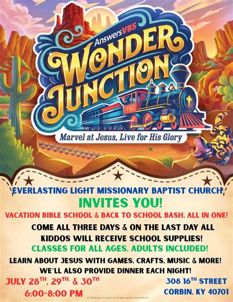 VBS/Back to School Bash, 308 16th St., Corbin, KY, 28 July to 30 July ...