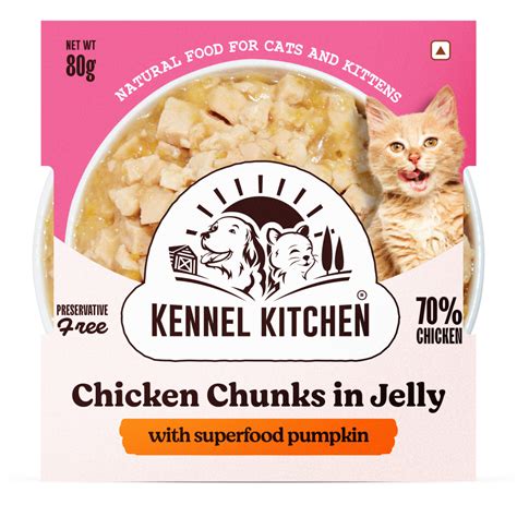 Buy Kennel Kitchen Chicken Chunks in Jelly with Superfood Pumkin Cat ...