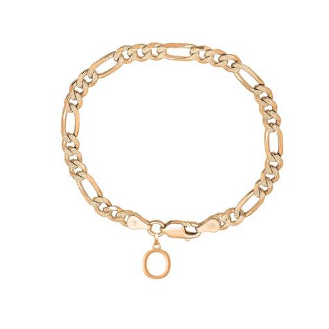 22KT gold plated 92.5% pure Sterling Silver Figaro Designer Bracelet w ...