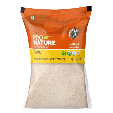 Pro Nature 100% Organic Sonamasoori Rice, 1kg : Amazon.in: Grocery ...