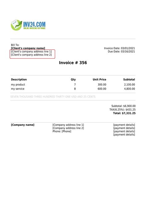 Billing Address on the Invoice