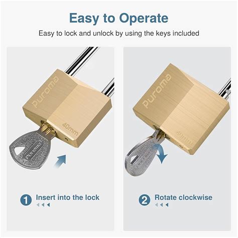 Puroma 1 Pack Keyed Padlock Waterproof Solid Brass India | Ubuy