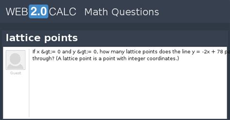 View question - lattice points