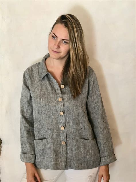 Linen Jacket Women 'Kim' Linen cardigan, Linen Coverup - Linenbee