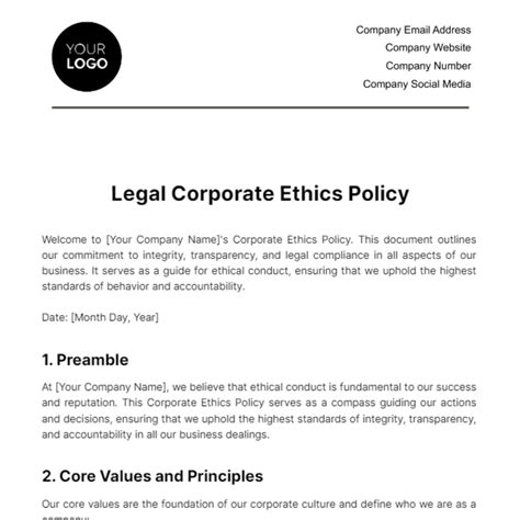 Free Company Policy Templates to Edit Online