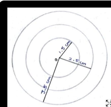 Draw any three concentric circles having center O with three different ...