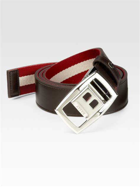 Bally Reversible Leather-to-canvas Belt in Brown for Men | Lyst