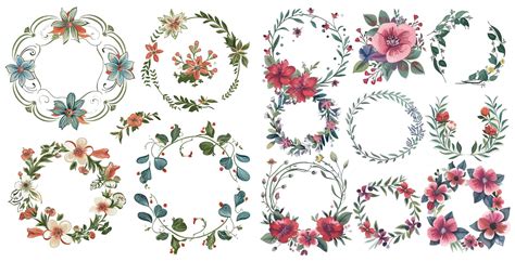 Premium Vector | Set of flower frames vector ornament decorative frame