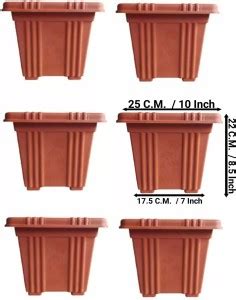 Plastichouse Plastic House Gardening Flower Pot 10" inch square Garden ...