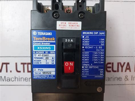 Terasaki Xs30Ns Circuit Breaker 3-pole 20A – Aeliya Marine Tech