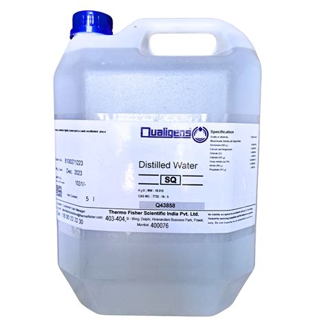Distilled Water Qualigens Demineralized/De-ionized Water (TDS = 0), Gr ...
