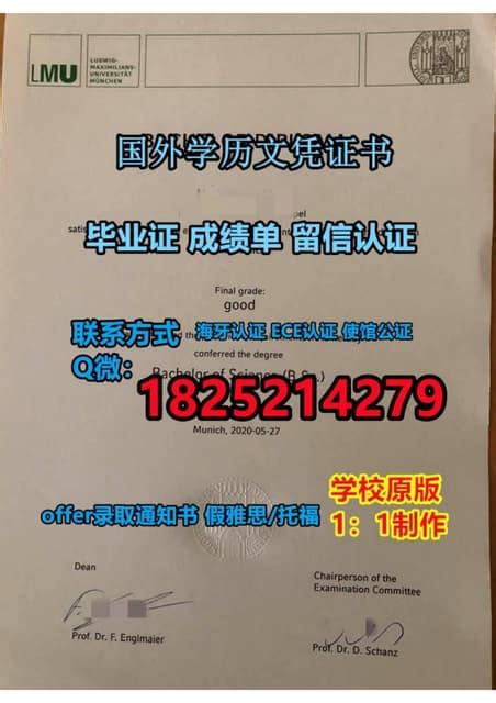 ♥《慕尼黑大学研究生毕业证和学位证》 | PDF