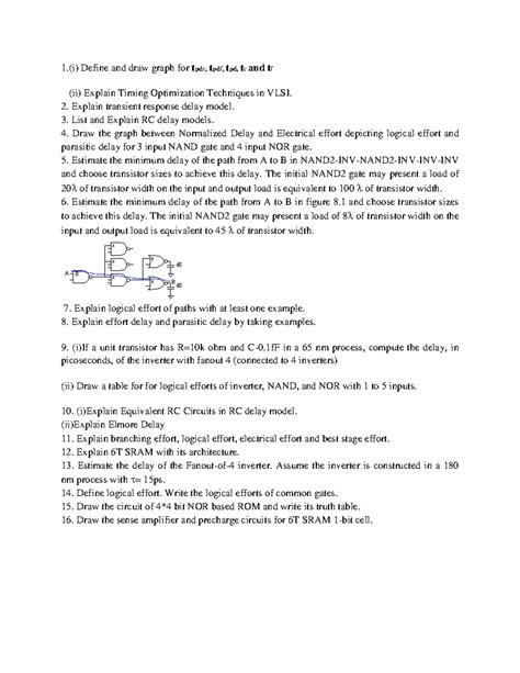 Q.B for Module 2 Delay and module 3 SRAM - 1.(i) Define and draw graph ...
