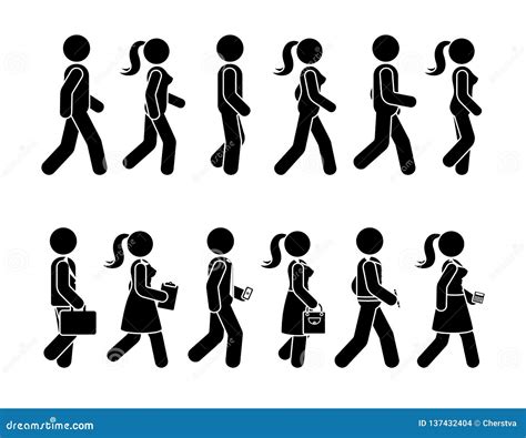 Walking Stick Figure Icon