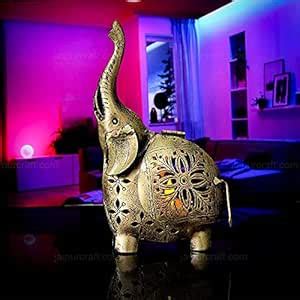 Buy CRAFTSTORY by JaipurCraft Elephant Showpiece Statue Iron Tea Light ...