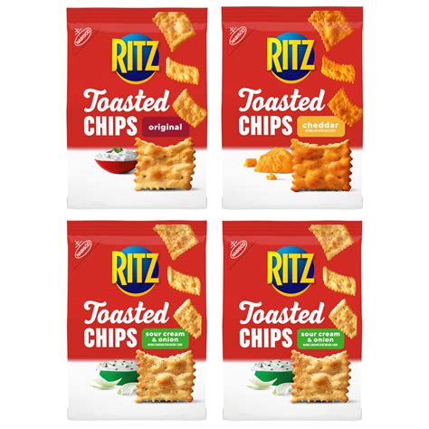 RITZ Toasted Chips Variety Pack with Cheddar, Sour Cream and Onion, and ...