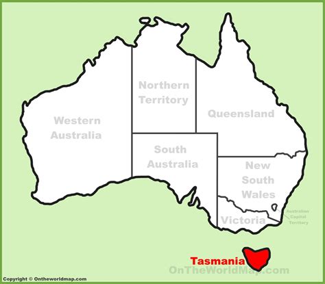 Tasmania location on the Australia Map - Ontheworldmap.com