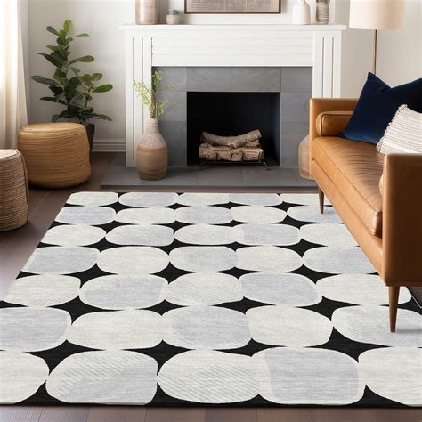 Addison Rugs Chantille Indoor/Outdoor Transitional Circles Black ...