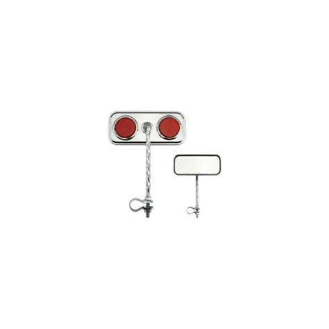 Lowrider Rectangle Twisted Mirror Chrome Red Reflectors. Bike India | Ubuy