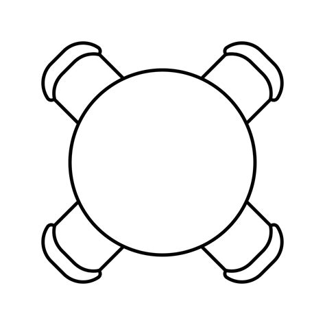 round table chair top view line icon vector illustration 21142431 ...