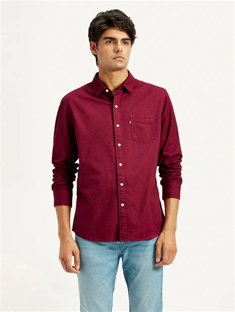 Men's Solid Maroon Slim Fit Shirt – Levis India Store