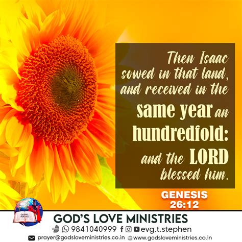 Genesis 26:12 :: God's Love Ministries - Today's Promise