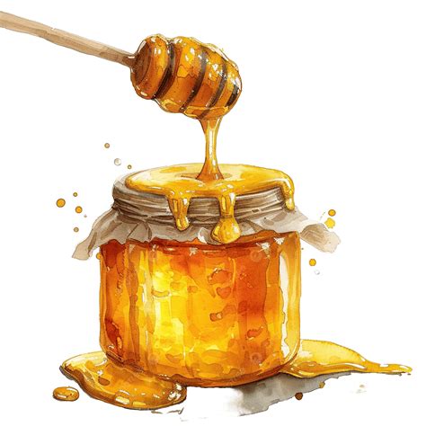 Watercolor Honey Clip Art, Watercolor, Honey, Bee PNG Transparent Image ...