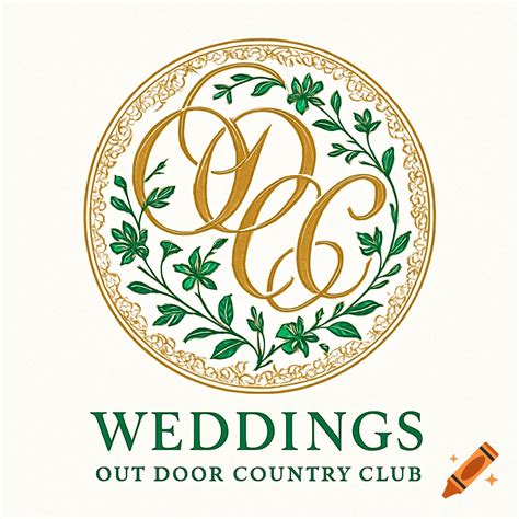 A circular gold and green logo for 'Weddings Out Door Country Club' with an 'ODCC' monogram at ...