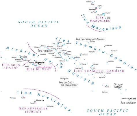 French Polynesia Tahiti Map