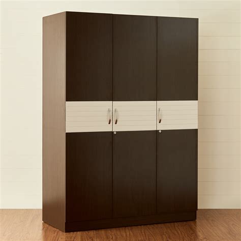 Buy Akron Crystal 3-Door Wardrobe - Brown from Home Centre at just INR ...