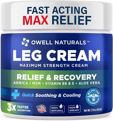 Amazon.com: OWELL NATURALS Restless Legs Cream - Fast-Acting Maximum Strength Natural Relief For ...