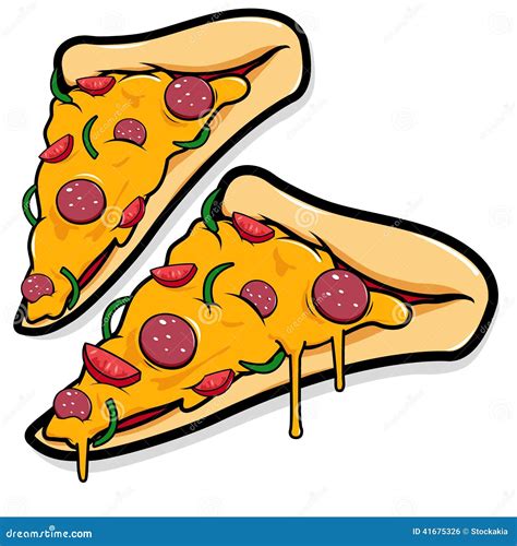 Pizza Slices. Vector Illustration Stock Vector - Illustration of salami ...