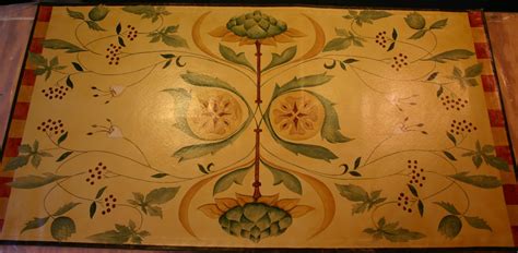 Colonial Primitive Decor: Artistic Floor Cloths in Yellow, Red, and ...