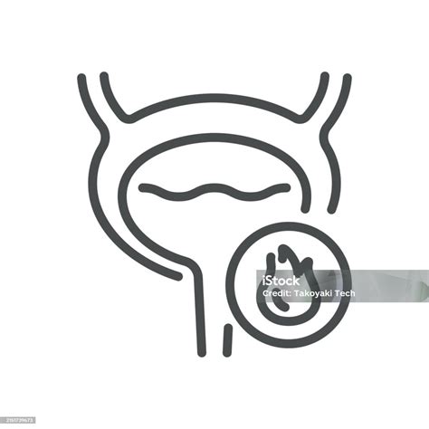 Ilustración de Icono De Ardor Al Orinar Ilustración Lineal De Una ...