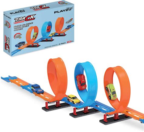 Buy Playzu Track Champion 679-102 – 45pcs Three 360 Degree Loops Racing ...