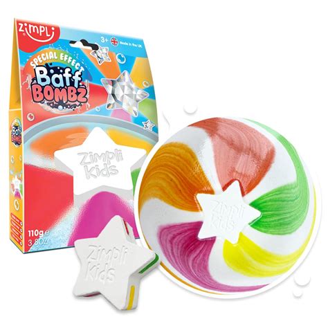 Amazon.com: Zimpli Kids Large Star Bath Bomb, Magically Creates Rainbow ...